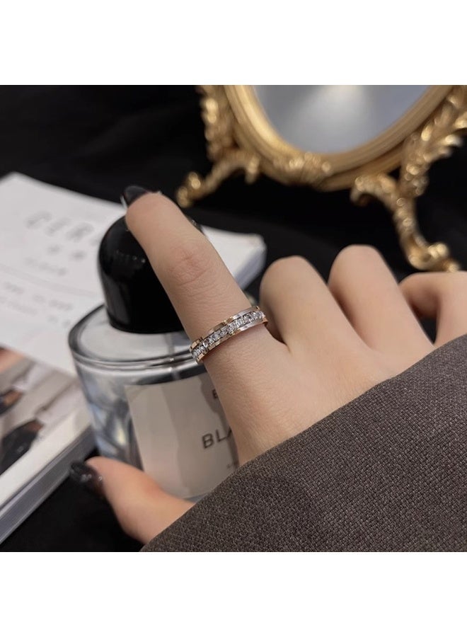 AuliceVerse Women’s Titanium Steel Ring Set 2 PACK- Small Square Zircon Diamond - Stackable Style - Image 4